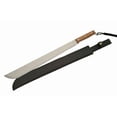 thumbnail image 1 of SZCO 26.75 Inch Lanyard Satin Finish Blade Wood Handle Full Tang Leather Sheath Outdoor Survival Camping Cutting Tool Professional Quality, 1 of 3