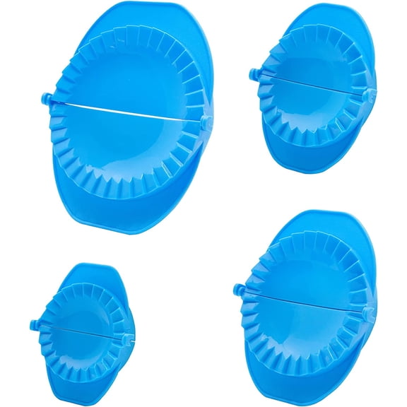 Machika Dough Press Set Kitchen Gadget for Large and Small Dumplings, Empanadas, Pastelitos, Calzone, Turnovers and Much More, Plastic (4 Pack)