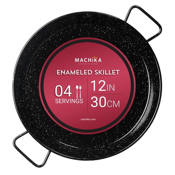 Machika Enameled Steel Skillet, Non-Stick, for 4 Servings (12 inch)