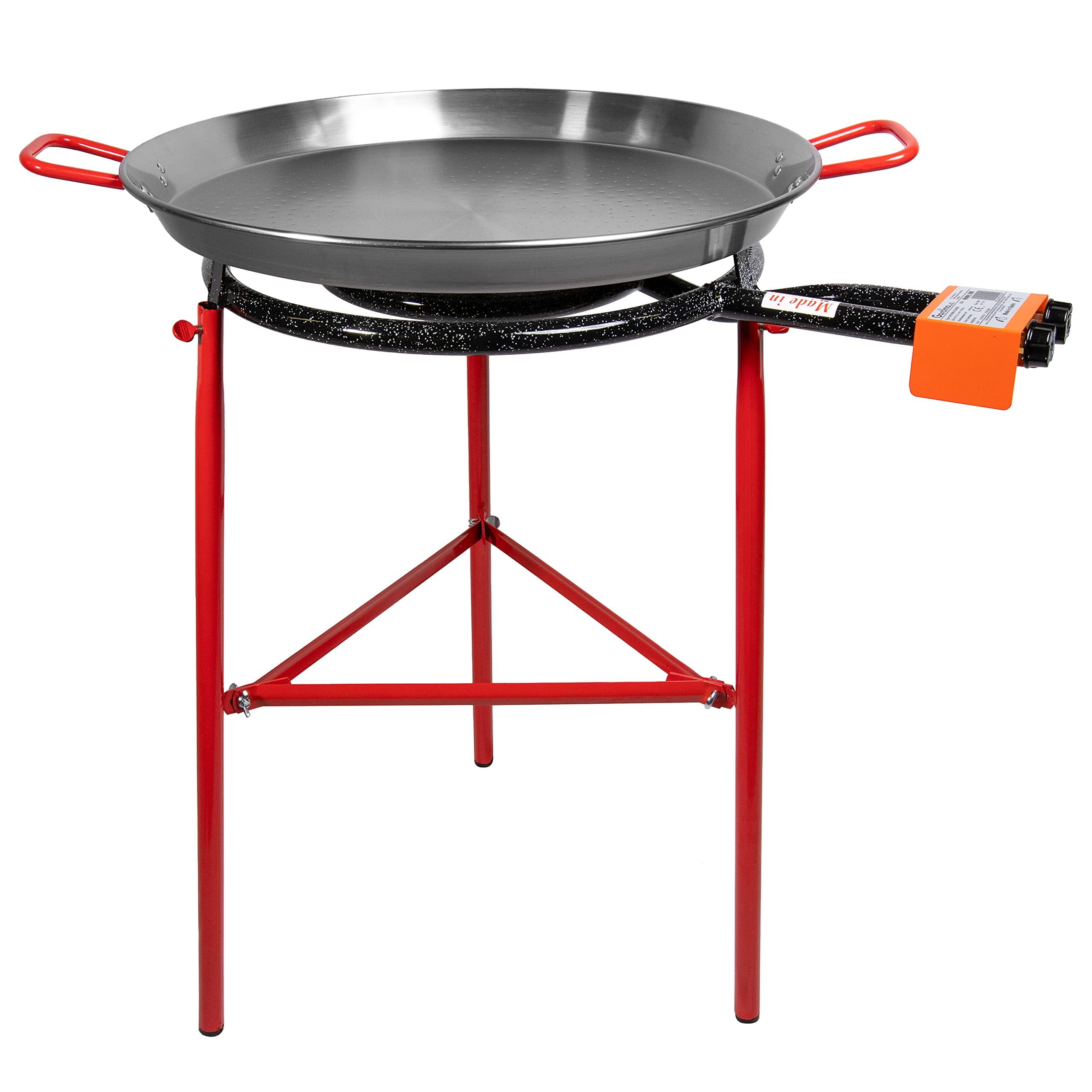 Machika Paella Pan Set with Burner, 24 Inch Carbon Steel Outdoor Pan