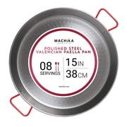 Machika Polished Steel Paella Pan for 8 Servings 15 inch