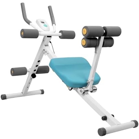 Machine,Abdominal Trainer with LCD Display, Foldable Core Workout Equipment with Height Adjustment, Sturdy Triangle Frame for Home Gym