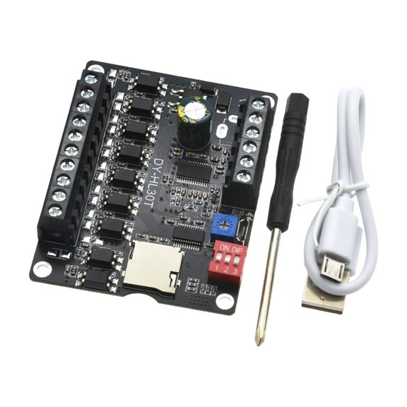 Machine Alert Broadcast Module, MP3 Playback Board with Terminal Wiring and 30W Output for Automation Projects