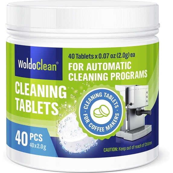 Machine Cleaning Tablets 40x 2g - Universal Backflush Tablets for Breville Barista Express, Jura, , DeLonghi & Phillips, Removes Coffee Oils & Grease Residue