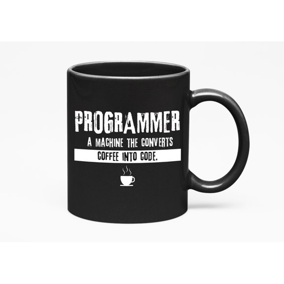 Machine Converts Coffee Into Codes., Black 11oz Ceramic Mug