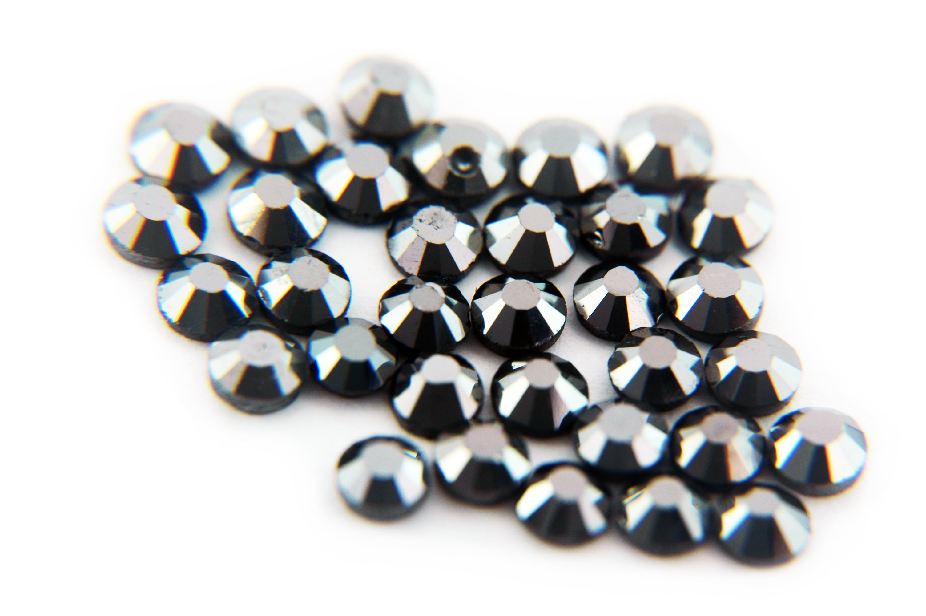 Machine Cut Hot Fix Rhinestones by Threadart SS6 (2mm) Jet AB 10 Gross ...