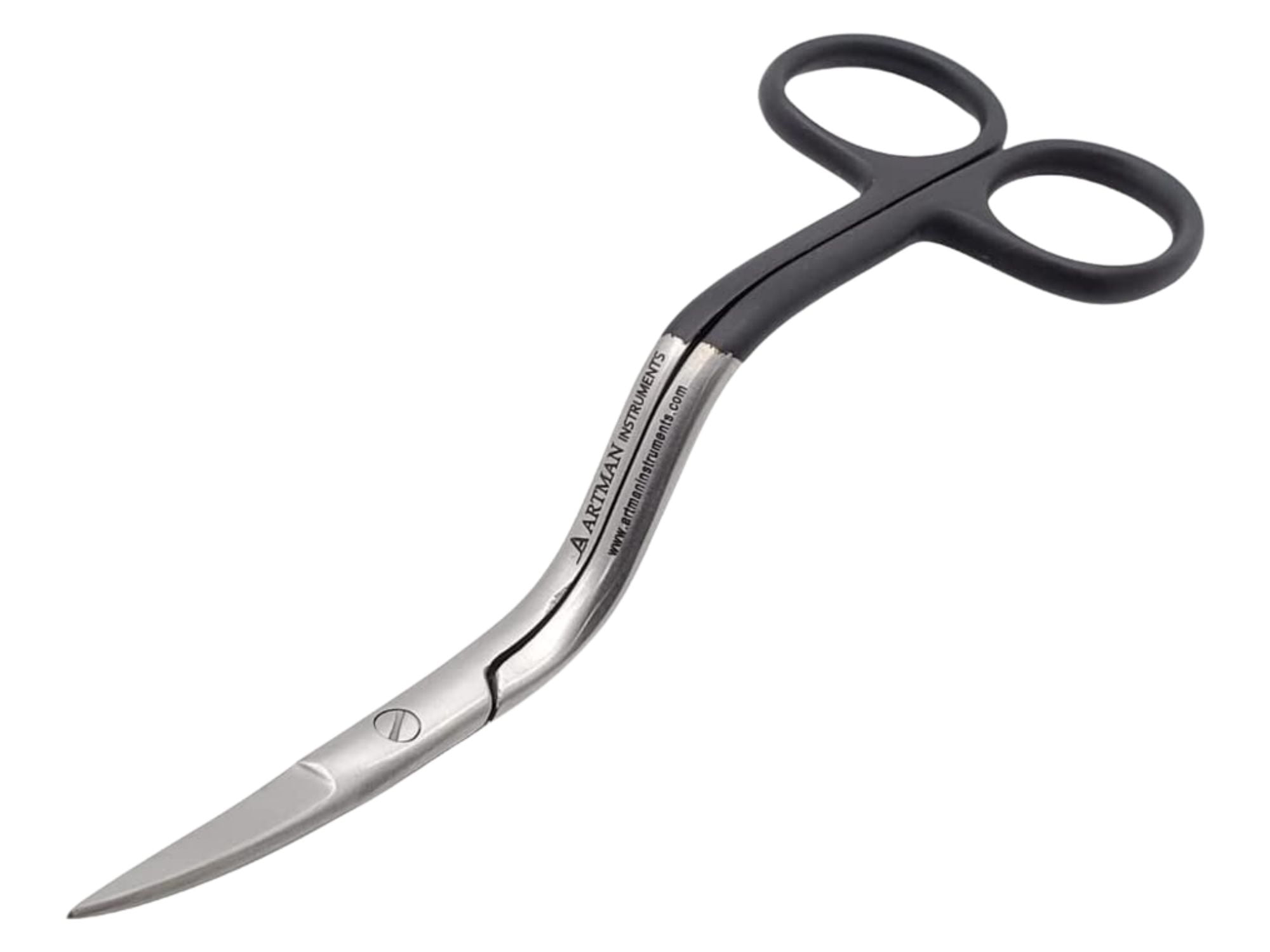 Machine Embroidery Curved Black Silver Scissors by Artman Instruments