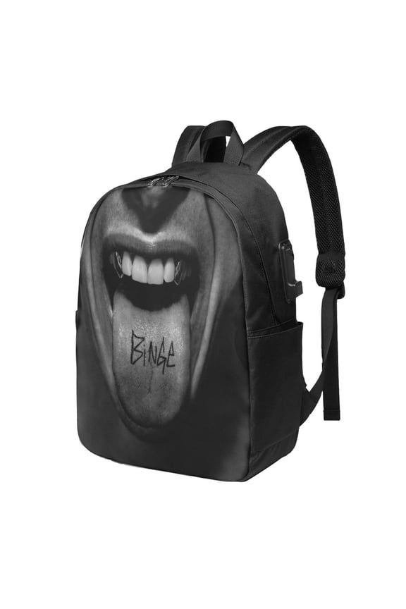 Machine Gun Kelly Backpack Fashion Travel Backpack Laptop Backpack 17 Inch External Usb Interface Headphone Line Interface