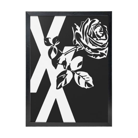 Machine Gun Kelly Black Framed Canvas Wall Art Fashion Decor, 12x16in Wall Decor For Living Room, Bedroom, Office