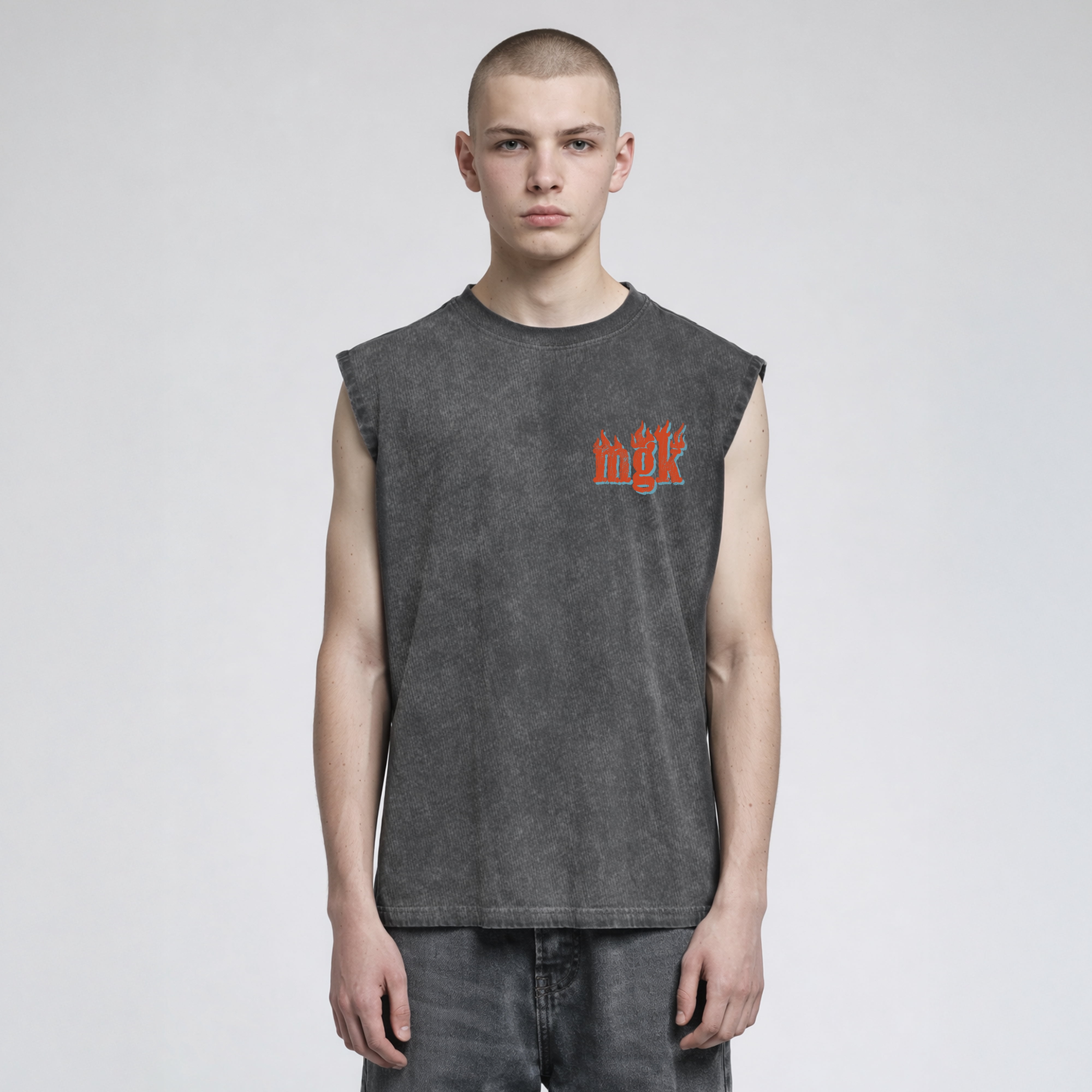 Machine Gun Kelly Men's MGK Lost Americana Graphic Heavyweight Muscle Tank Top, Sizes XS-3XL