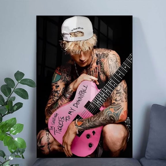 Machine Gun Kelly Poster, MGK Wall Art, Rap Rock Music Print, Modern Celebrity Decor, Alternative Artist Poster Size 24''x36'' GoldenGate JSC