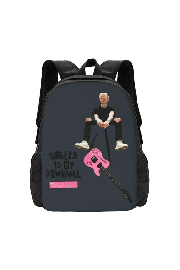 Machine Gun Kelly Tickets To My Downfall Backpack Fashion Travel Backpack Laptop Backpack 16ch Simple And Large Capacity