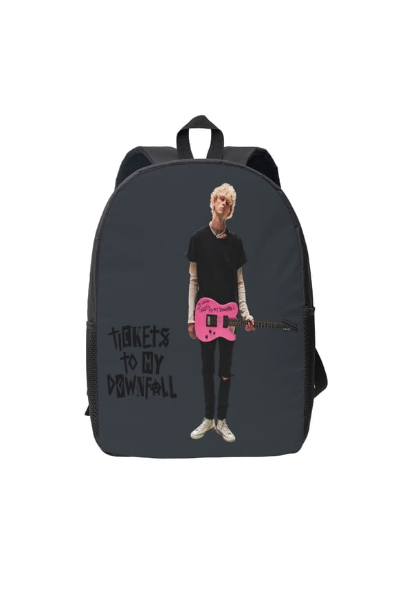 Machine Gun Kelly Tickets To My Downfall Backpack Simple Lightweight Backpack Fashion Travel Backpack Laptop Backpack 17 Inch