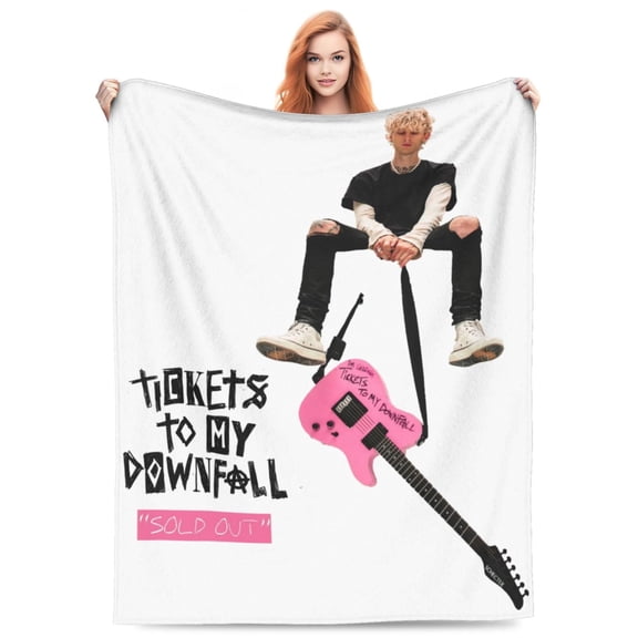 Machine Gun Kelly Tickets To My Downfall Flannel Blanket Funny Ultra-Soft Micro Warm Throw Blanket Fleece Blanket Interesting Gift 40"X30"