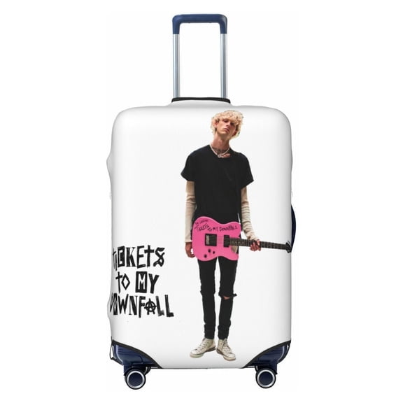 Machine Gun Kelly Tickets To My Downfall Luggage Cover Approved Travel Suitcase Protector Elastic Washable Baggage Covers For 22-24 Inch Luggage
