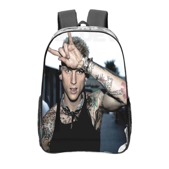 Machine Gun Kelly Transparent Backpack Fashion Travel Backpack Laptop Backpack 16 Inch