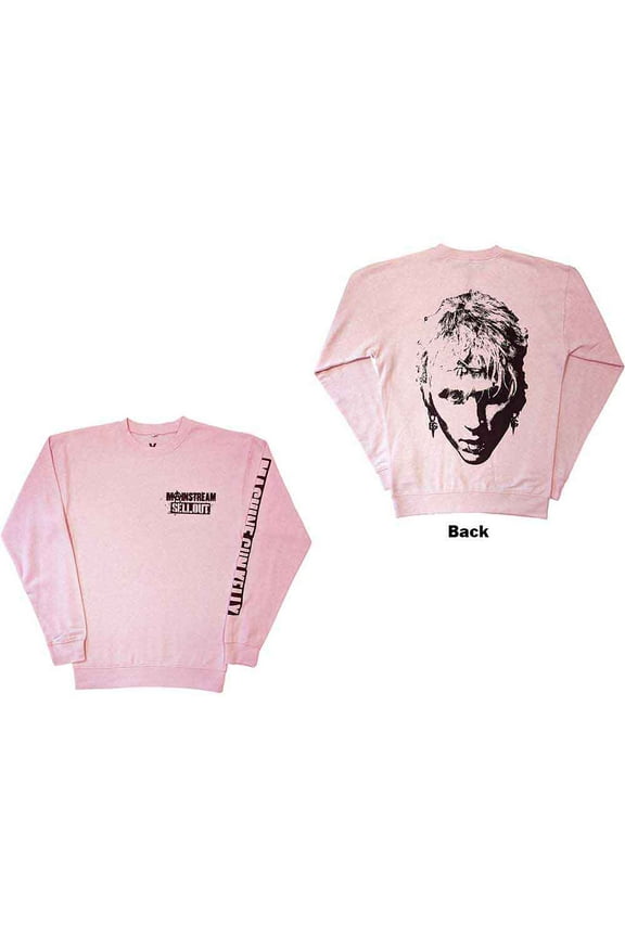 Machine Gun Kelly Unisex Sweatshirt: Pink Face (Back & Sleeve Print) (Large)