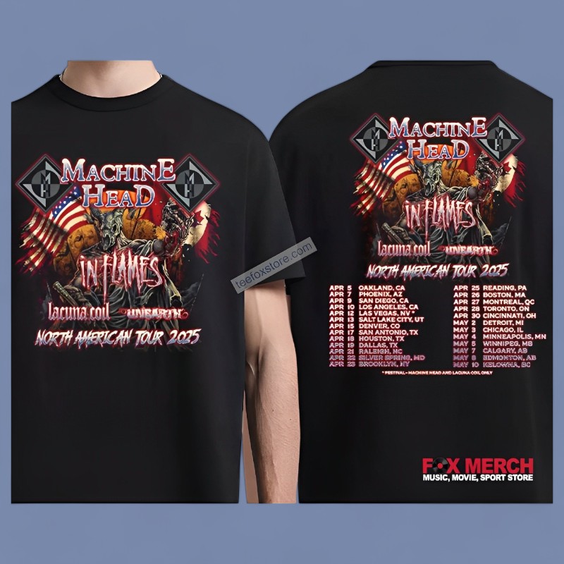 Machine Head North American Tour 2025 Concert Music TShirt