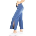 thumbnail image 1 of Machine Jeans Women's Juniors High Waist Crop Denim Side Slits Jeans (1, Denim), 1 of 4