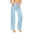 thumbnail image 1 of Machine Jeans Women's Juniors High Waist Wide-Leg Jeans (7, Light Denim), 1 of 4