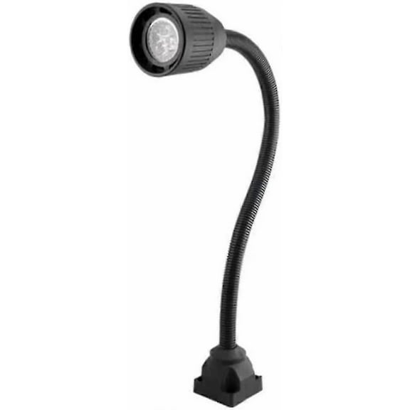 Machine Light Metal Industrial Work Light With Fixed Base Flexible Arm Lathe Lighting 220v 5w(black)(1pcs)