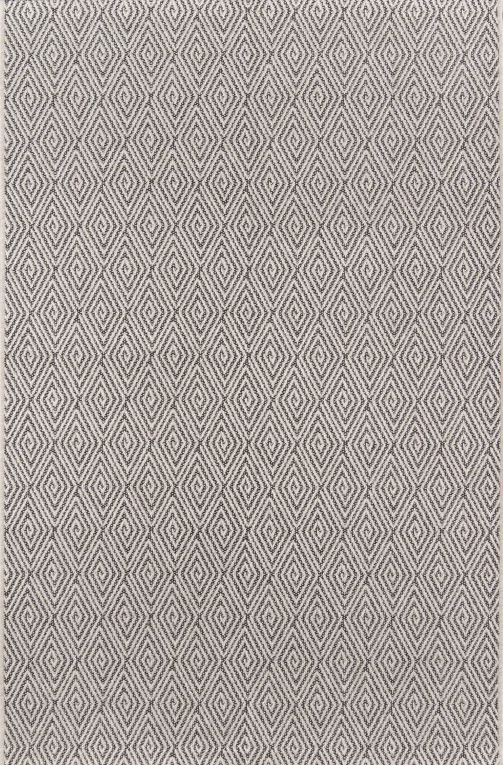 Charcoal Geometric Synthetic Rectangular Indoor/Outdoor Rug