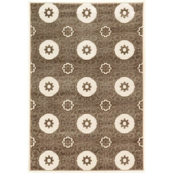 Linon RUGPA1523 2 x 3 ft. Prisma Karma Indoor Area Rug - Brown