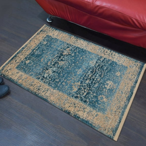 Machine Made Polyester 2'X3'10'' Durable Indoor Outdoor Rectangular Washable Oriental Pattern Foot Mat Mfm074