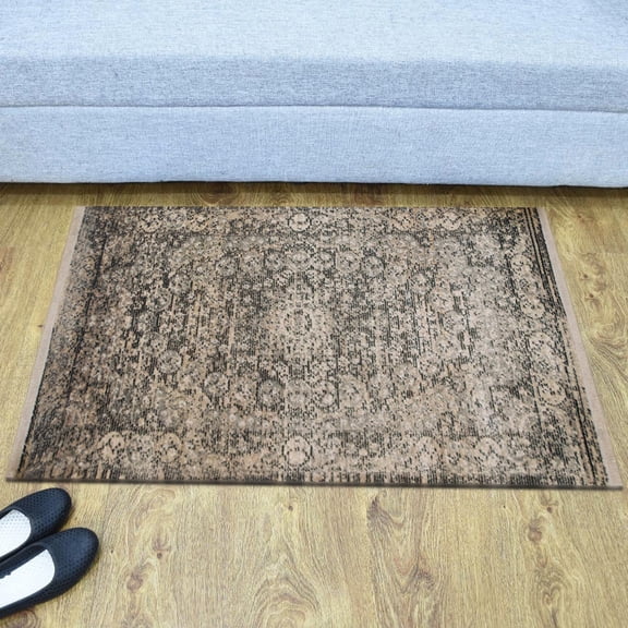 Machine Made Polyester 2'x3'10'' Durable Indoor Outdoor Rectangular Washable Oriental Pattern Footmat MFM0111