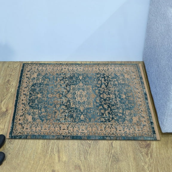 Machine Made Polyester 2'x3'10'' Durable Indoor Outdoor Rectangular Washable Oriental Pattern Footmat MFM082