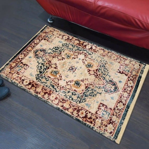 Machine Made Polyester1'8''X2'10'' Durable Indoor Outdoor Rectangular Washable Oriental Pattern Footmat Mfm062