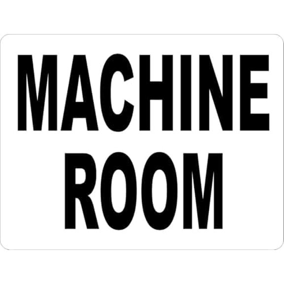 Machine Room Sign - Business 8"x12" Metal Sign Plaque for Man Cave, Yard, Indoor or Outdoor Display