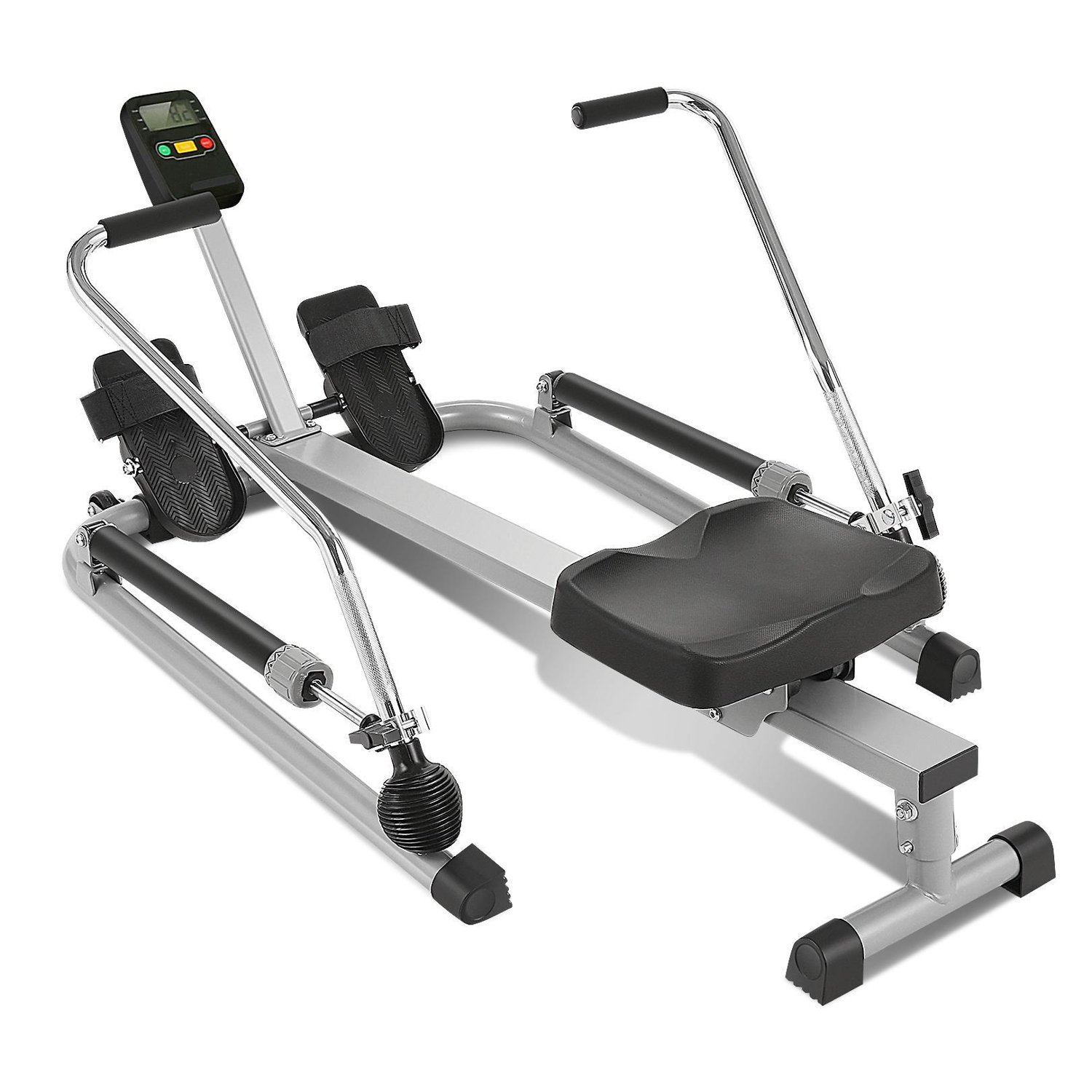 Machine Rower, 290LBS Hydraulic Rowing Machine with 12 Level Adjustable