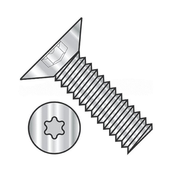 Machine Screw - 6-Lobe Drive Flat 100 Head - 18-8 Stainless Steel - 2-56 Thread - 3/16" Long