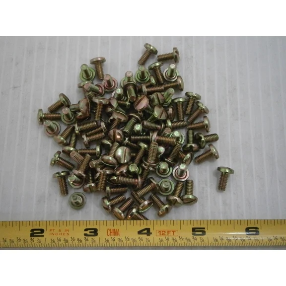 Machine Screw 8-32 X 3/8 Slotted Binding Head Steel Yellow Zinc Lot Of 50 #1842