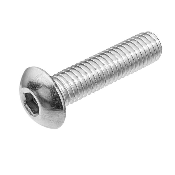 Machine Screw - Hex Drive Button Head - 316 Stainless Steel - M8 x 1.25 mm Thread - 30 mm Long - Pack of 25