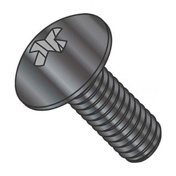 Machine Screw - Phillips Drive Truss Head - Black Oxide Steel - 10-32 Thread - 1/2" Long