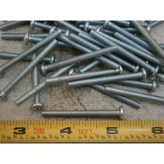 Machine Screws #8/32 X 1-3/4" Long Phillips Pan Head Steel Zinc Lot Of 50 #5937