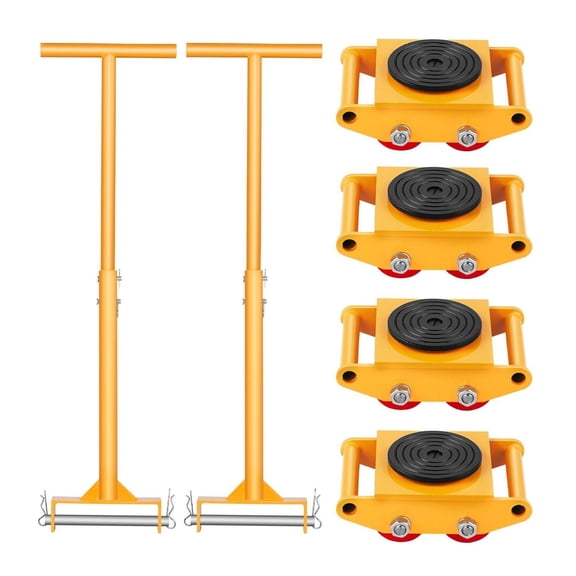 Machine Skate Dolly 13228lbs 6T Heavy Duty, 360 Rotating Mover with Handle - Industrial Equipment Transport for Warehouse, Construction