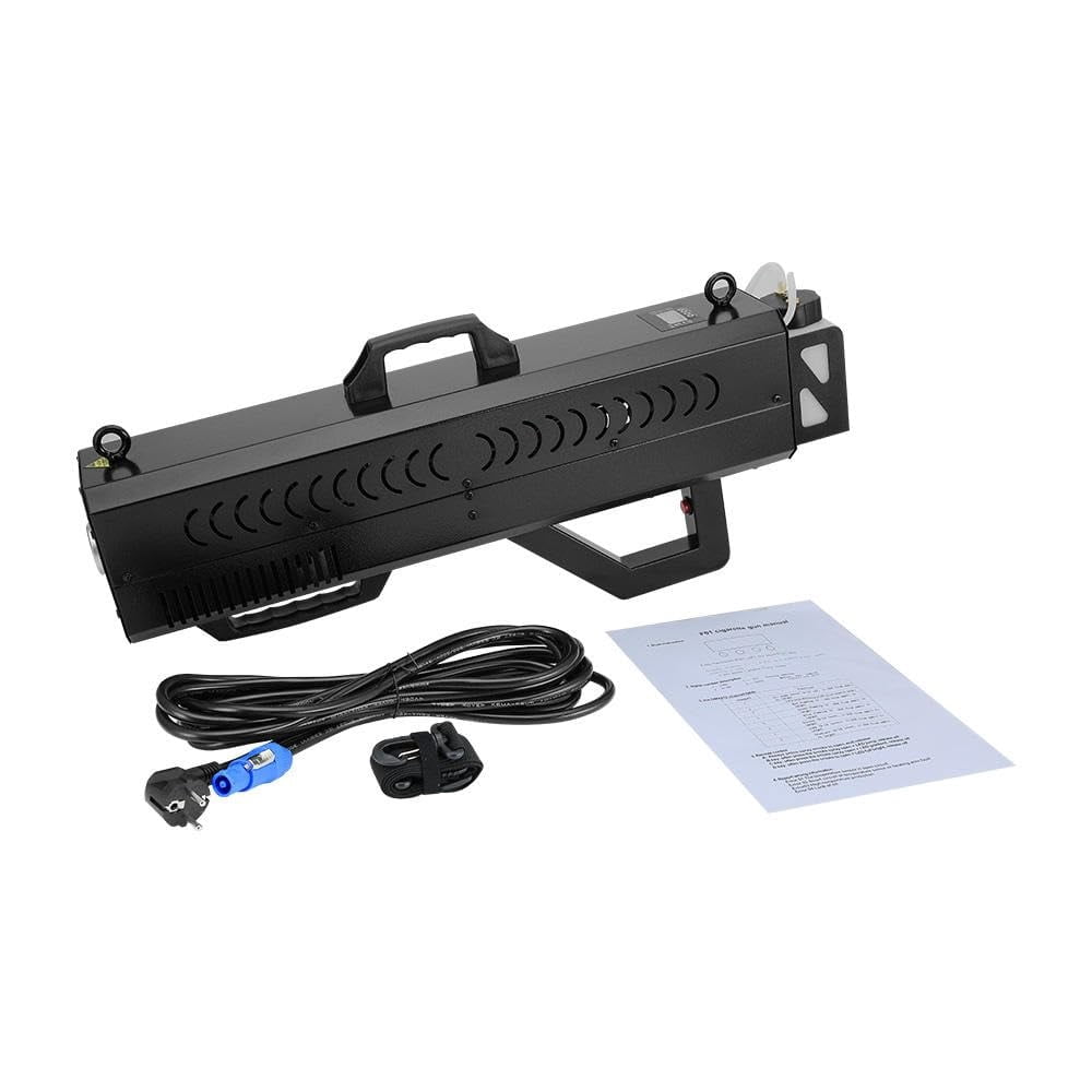 Machine Spray Prop Smoke Column Cannon Jet Stage RGB Led Night Club Portable 1500w Handheld Smoke Fog Gun for Dj Weddings Nightclubs Party