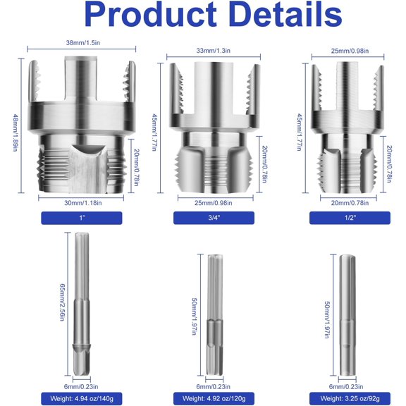 Machine Tap, 1/4-18 NPS Pipe Tap 4 Straight Flutes High Speed Steel Screw Thread Threading Tapping Tool