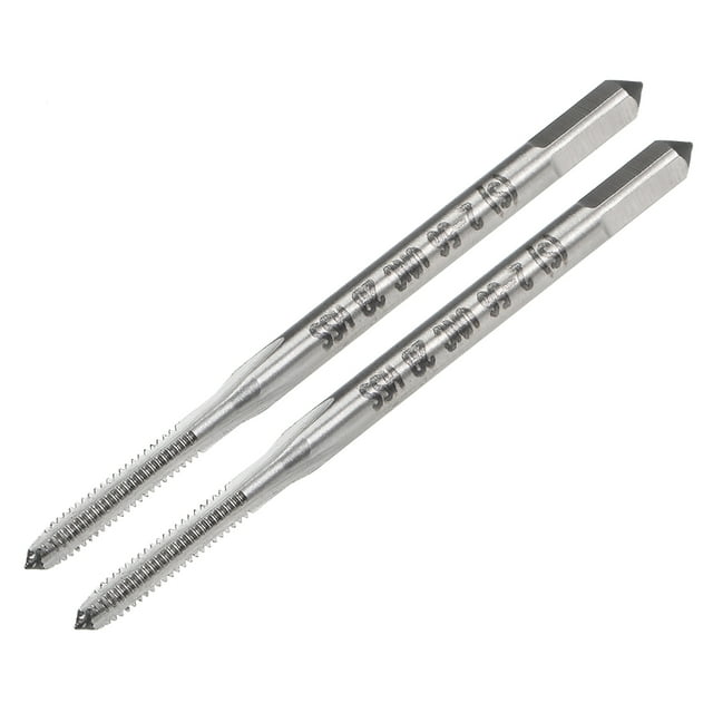 Uxcell Machine Tap 2-56 UNC Thread Pitch 2B Class 3 Flute High Speed Steel 2pcs