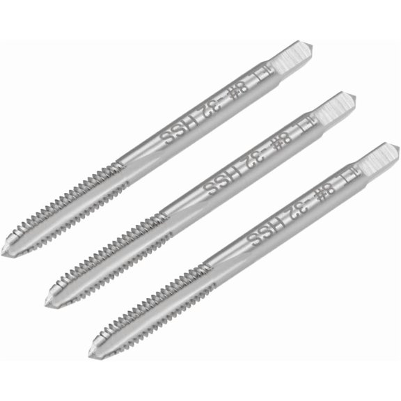 Machine Tap #8-32 UNC Thread 2B Class 3 Flutes High Speed Steel Screw Threading Tap Tapping Tool 3pcs