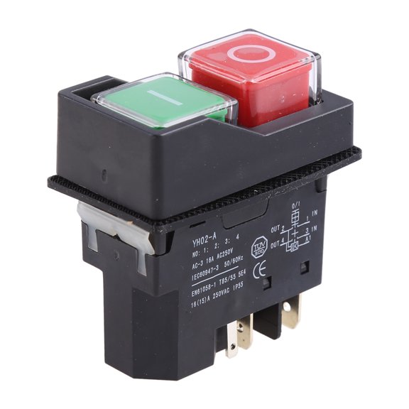 Machine Tool Equipment IP55 Waterproof Safe Switches 16A 28A/YH02-A Electromagnetic Starter Push Button Switches