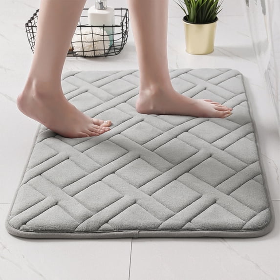 Machine Washable Absorbent Bathroom Floor Mat - Soft, Non-Slip, Quick-Dry Microfiber Rug for Bath Tub & Sink Area, 40x60cm, Multiple Colors