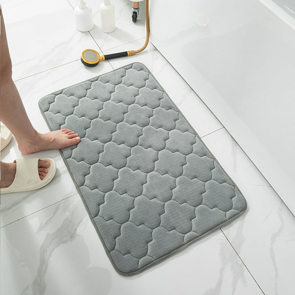 Machine Washable Absorbent Slip Resistant Floor Mat for Bathroom Entrance Kitchen 40x60cm Sponge Pad 1-Pack