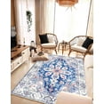 thumbnail image 1 of Machine Washable Area Rug 5x7 with Anti-Slip Backing Oriental Living Room Carpet Design 7770 Color Blue, 1 of 8