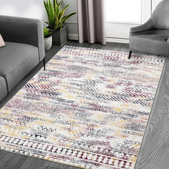Machine Washable Area Rug for Living Room, Non-Slip Area Rug Stain Resistant Low Pile Rug for Living Room Bedroom,1150gsm, for Living Room Kitchen Home Office