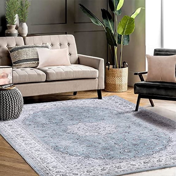 Machine Washable Area Rug ohoTribal Area Rugs Stain & Water Resistant Small Rug Carpet Low-PileVintage Area Rug for Living Room Bedroom Kitchen
