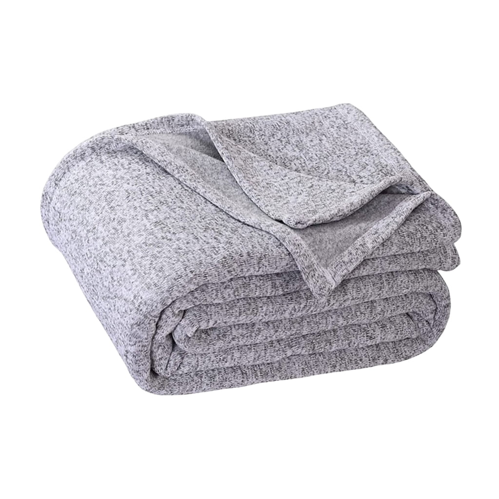 Machine Washable Breathable Gray Blanket for Sofa Bed Camping and Living Space